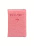 Airplane Pattern Baby Pink Passport Case For Travel