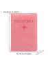Airplane Pattern Baby Pink Passport Case For Travel