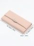 Baby Pink Long Wallet Leaf Decor For Daily