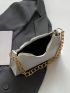 Medium Baguette Bag Embossed Detail Chain Strap