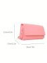 Mini Flap Square Bag Stitch Detail Minimalist Pink