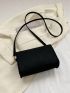Mini Flap Square Bag Stitch Detail Minimalist Black