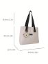 Cute Style Tote Bag Cartoon Embossed Double Handle With Bag Charm