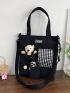 Letter Patch Decor Square Bag Cartoon Bear Decor