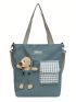 Letter Patch Decor Square Bag Cartoon Bear Decor