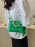Mini Flap Square Bag Embossed Detail With Coin Purse