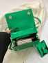 Mini Flap Square Bag Embossed Detail With Coin Purse