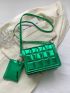 Mini Flap Square Bag Embossed Detail With Coin Purse