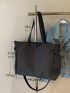 Large Shopper Bag Multi-Pocket Casual Black