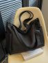 Large Shopper Bag Multi-Pocket Casual Black