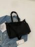 Large Shopper Bag Multi-Pocket Casual Black