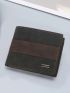 Two Tone Small Wallet Metal Decor Stitch Detail