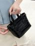 Mini Bucket Bag Crocodile Embossed Double Handle