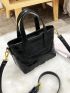Mini Bucket Bag Crocodile Embossed Double Handle