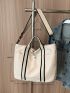 Medium Shopper Bag Striped Detail Casual