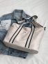 Medium Shopper Bag Striped Detail Casual