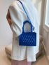 Mini Square Bag Embossed Detail Minimalist Blue
