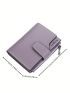 Zipper Small Wallet Letter Detail Trifold PU