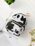 Cow Pattern Double Zipper Coin Purse Card Holder Bag