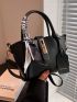 Small Square Bag Twist Lock Double Handle Twilly Scarf