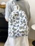 Polyester Classic Backpack Butterfly Pattern Zipper