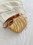 Mini Waist Bag Letter Embossed Detail Zebra Stripe Chain Decor