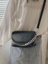 Mini Square Bag Chain Decor Litchi Embossed Flap PU