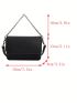 Mini Square Bag Chain Decor Litchi Embossed Flap PU