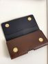 Crocodile Embossed Phone Wallet Snap Button Black Elegant