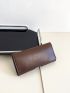 Crocodile Embossed Phone Wallet Snap Button Black Elegant