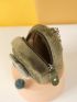 Cute Rabbit Coin Purse Soft Mini Cartoon Coin Purse Data Line Bag  Durable Plush Coin Purse