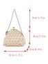 Faux Pearl Beaded Satchel Bag Mini Kiss Lock