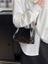 Minimalist Square Bag Double Handle Mini PVC, Clear Bag