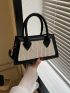 Colorblock Straw Bag Small Double Handle Vacation