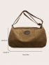 Large Capacity Hobo Bag Casual Style Patch Decor