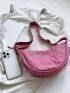 Pink Hobo Bag Minimalist Adjustable Strap For Daily