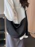 Black Hobo Bag Large Capacity Adjustable Strap For Daily