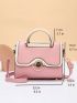 Small Square Bag Colorblock Flap For Daily
