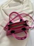 Chevron Pattern Baguette Bag Hot Pink Fashionable