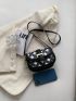Small Saddle Bag Colorblock Flap For Daily