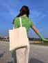 1pc High-Quality Women Men Handbag Canvas Tote Bag Grocery High Capacity Shopping