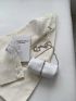 PU Square Bag Chain White