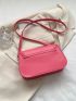 PU Saddle Bag Solid Color Adjustable Strap Small