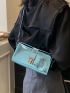 Mini PU Square Bag Crocodile Embossed Adjustable Strap