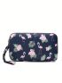 Flamingo Print,Waterproof Zipper Wallet, Nylon Coin Purse With Wristlet Storage Bag For Phone & Key