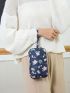Flamingo Print,Waterproof Zipper Wallet, Nylon Coin Purse With Wristlet Storage Bag For Phone & Key
