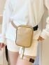 Mini PU Leg Bag Solid Color Release Buckle Design Zipper