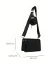 Mini Flap Square Bag With Coin Purse Crocodile Embossed Adjustable Strap PU
