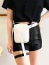 Mini PU Leg Bag Solid Color Release Buckle Design Zipper