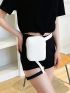 Mini PU Leg Bag Solid Color Release Buckle Design Zipper